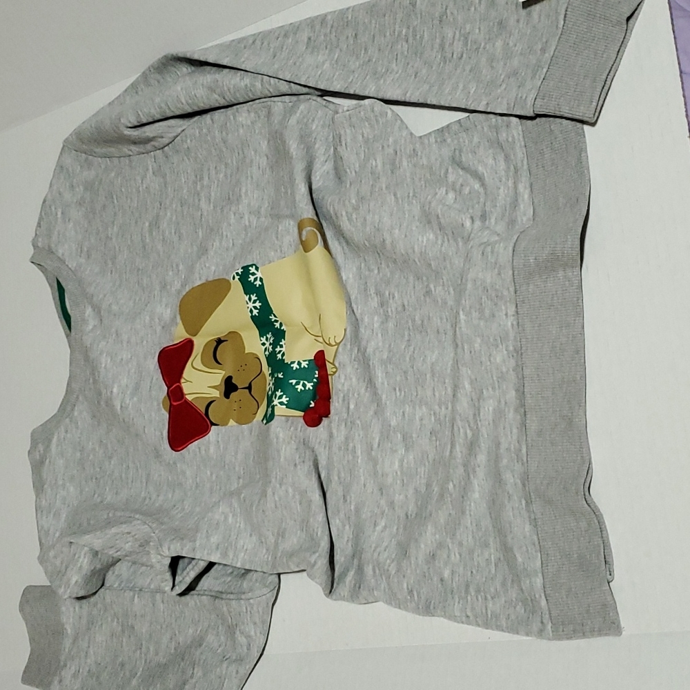 Holidays Graphic Puppy Pullover Sweatshirt sz 12 Girls